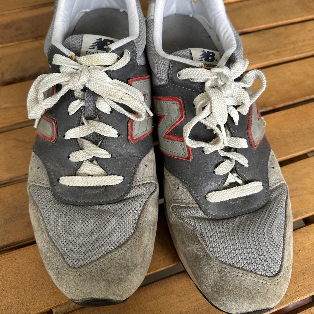 New Balance Gray and White Retro Sneakers